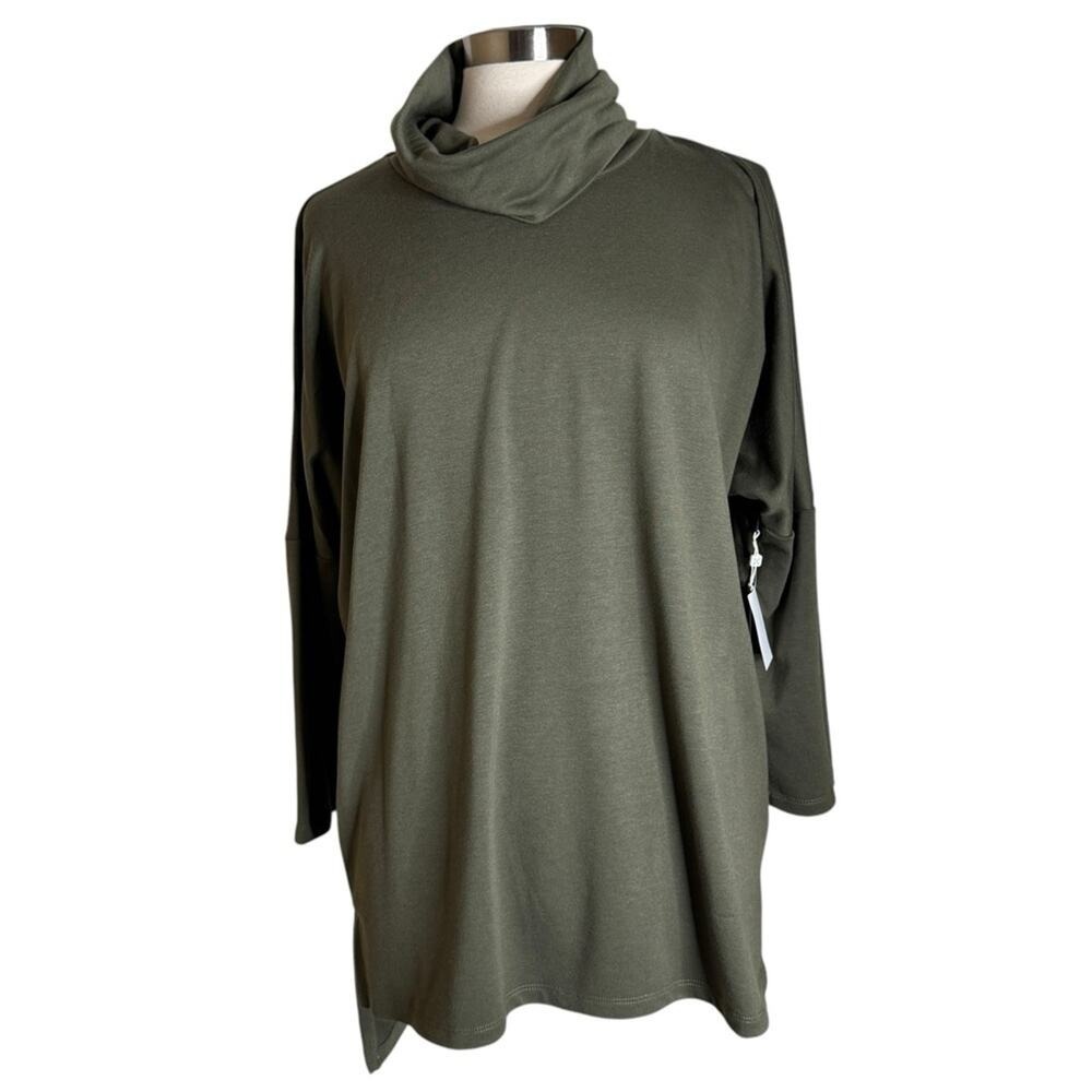 Caslon Cowl Neck Top Tunic in Olive Sarma Women's Size Medium‎ New NWT